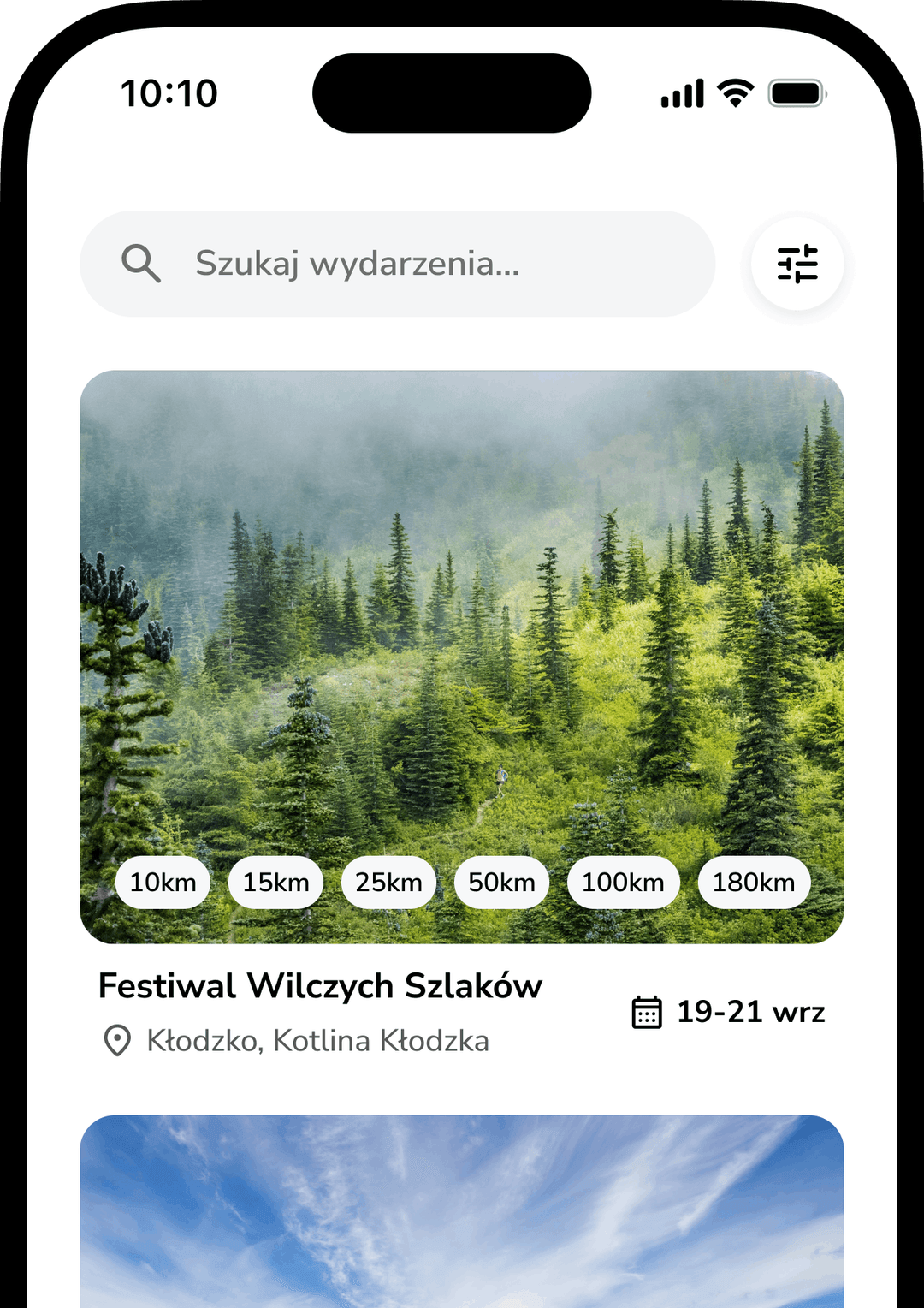 App Event List Mockup